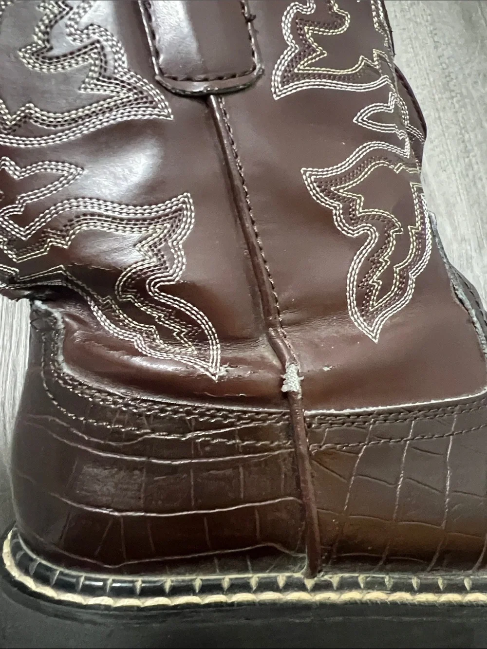 Roper kids boots / dark brown / size 6
